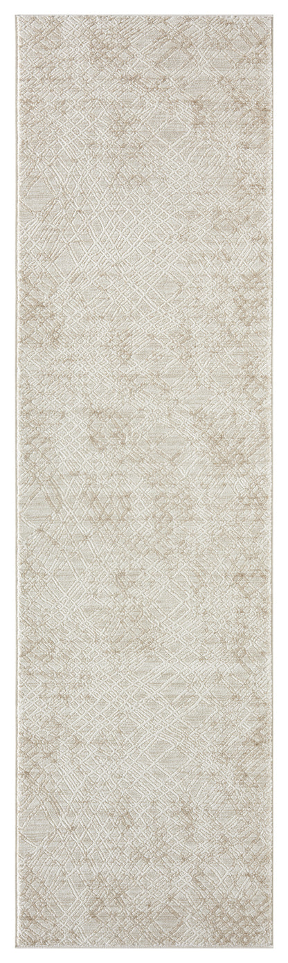 Full-length view of the Lafayette Sterling cream and gold custom runner