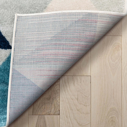 Alvin Blue Modern Geometric Rug Well Woven