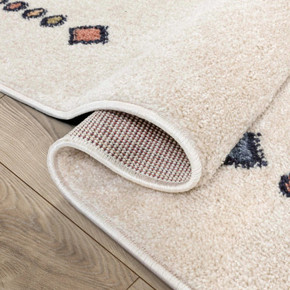 Huron Bohemian Vintage Tribal Beige Rug Well Woven