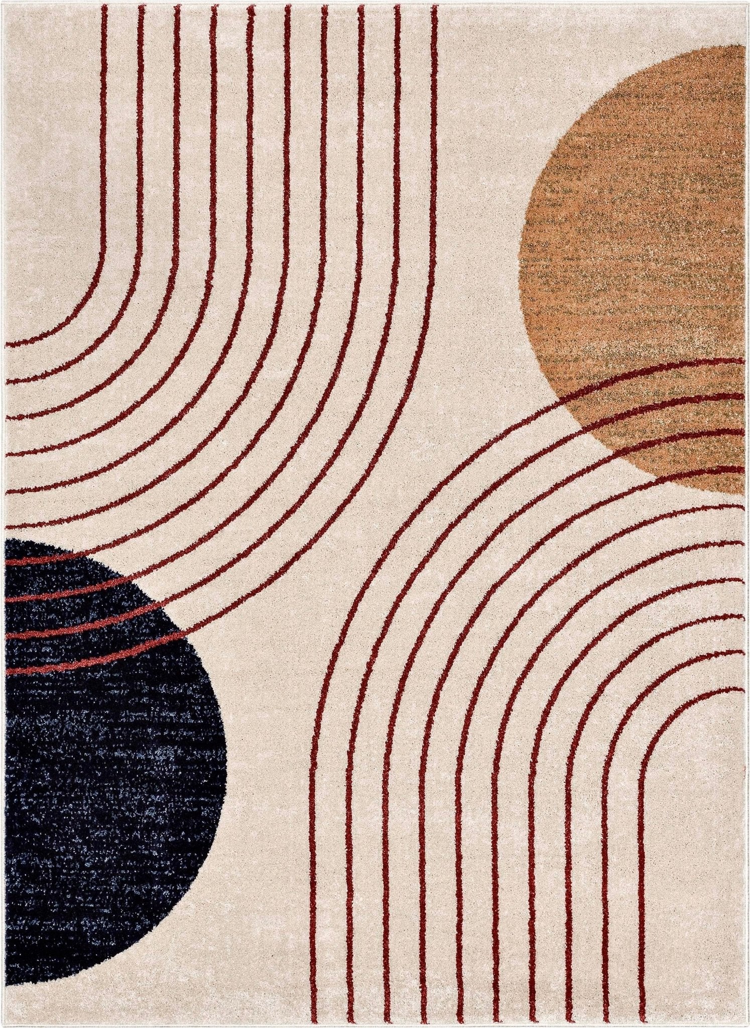 Laslow Modern Geometric Ivory Rug For Living Room, Bedroom, and Dining Room Well Woven