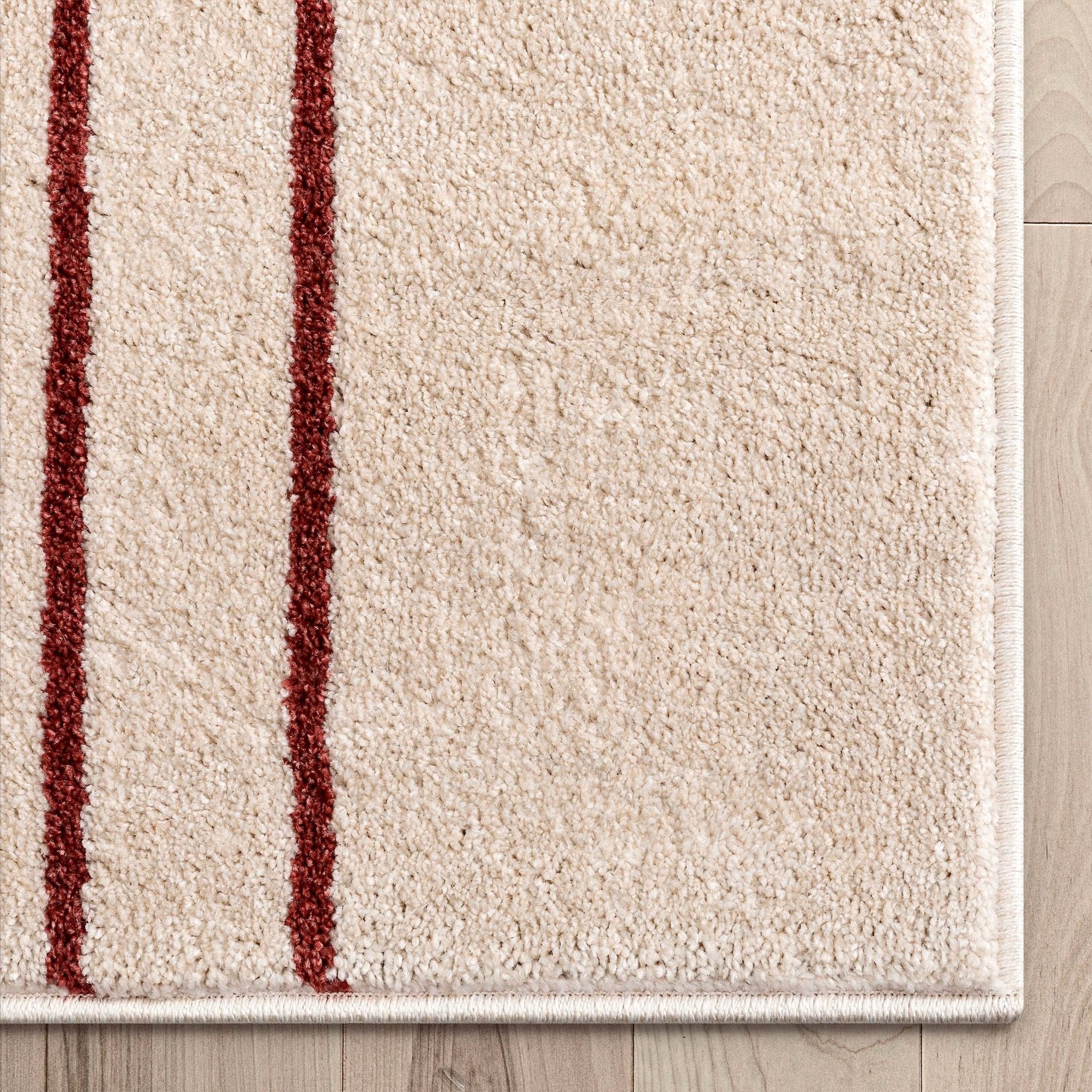 Laslow Modern Geometric Ivory Rug For Living Room, Bedroom, and Dining Room Well Woven