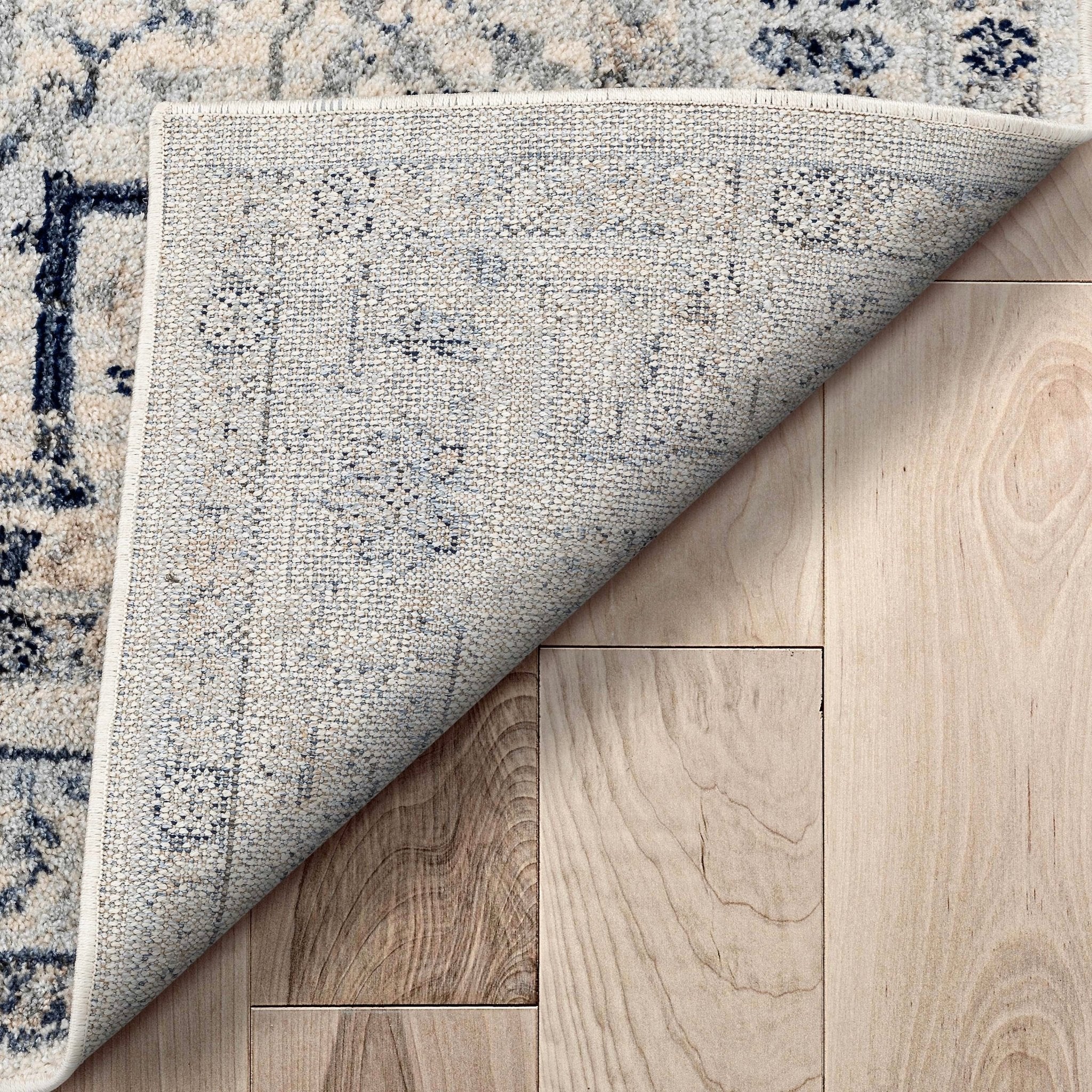 Leon Medallion Ivory Blue Beige Rug For Living Room, Bedroom, and Dining Room Well Woven