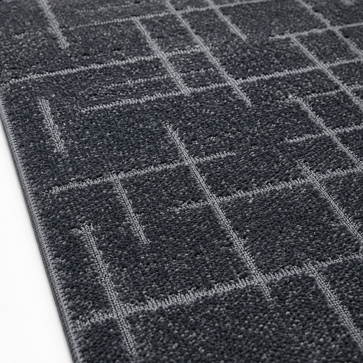 Serenity Soft Linen Midnight runner rug close-up texture detail