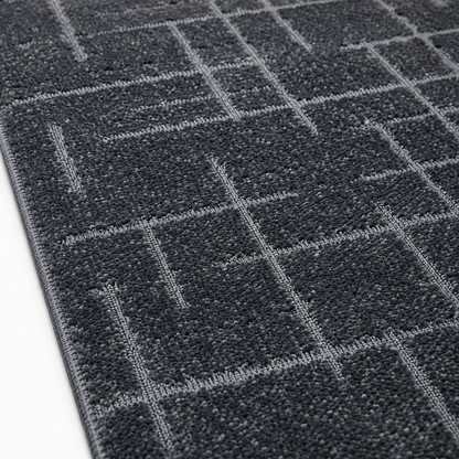 Serenity Soft Linen Midnight runner rug close-up texture detail
