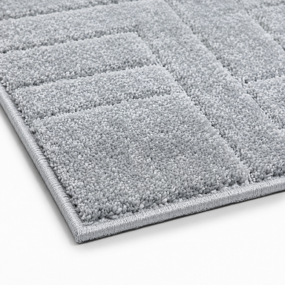 Serenity Soft Parquet Silver runner rug close-up texture detail