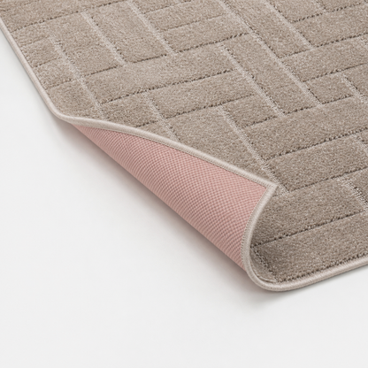 Serenity Soft Parquet Truffle runner rug close-up texture detail