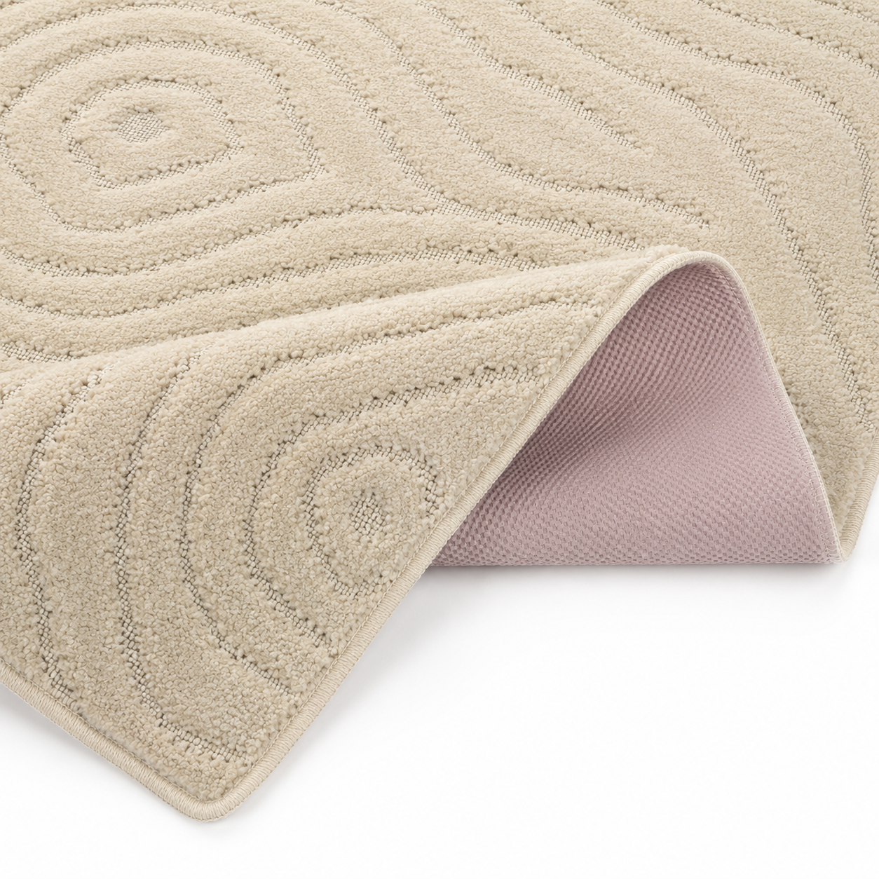 Serenity Soft Ripple Ivory runner rug close-up texture detail