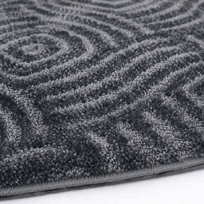 Serenity Soft Ripple Midnight runner rug close-up edge detail
