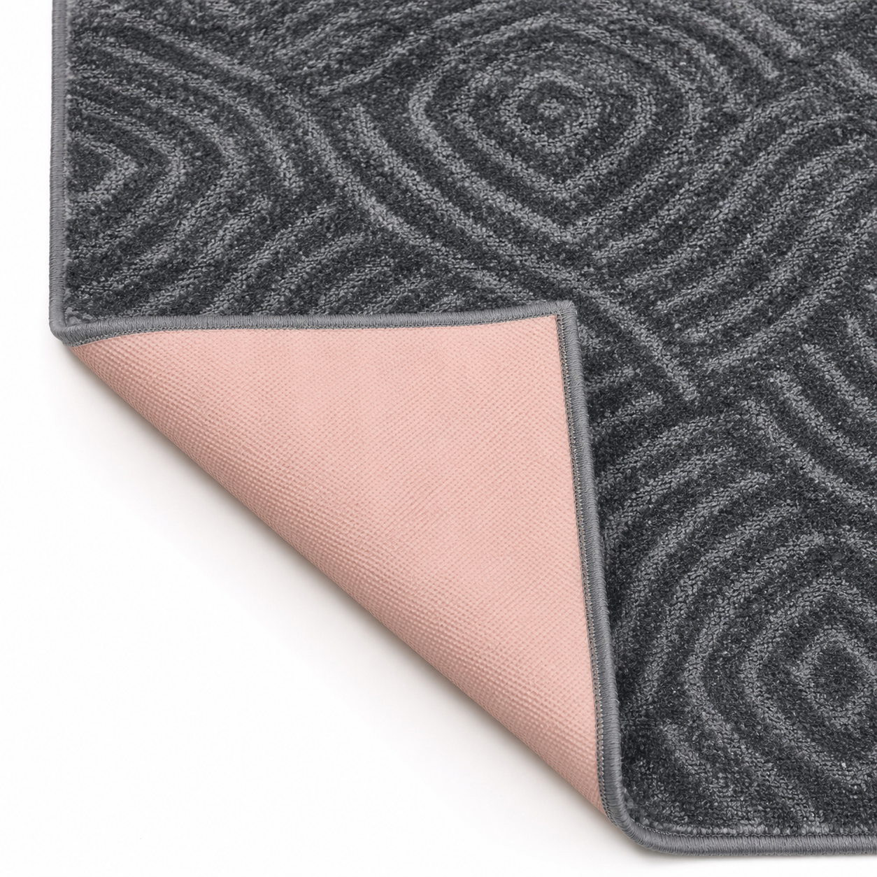 Serenity Soft Ripple Midnight runner rug close-up texture detail