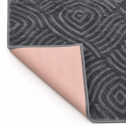 Serenity Soft Ripple Midnight runner rug close-up texture detail
