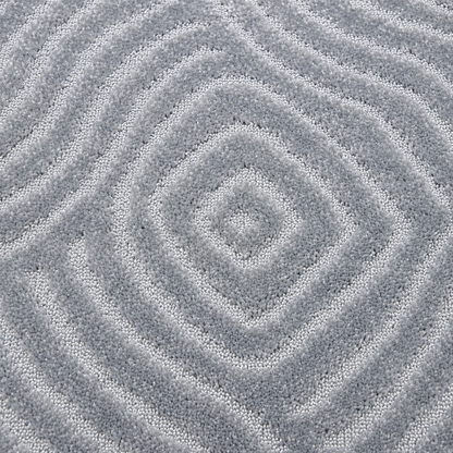 Serenity Soft Ripple Silver runner rug close-up edge detail