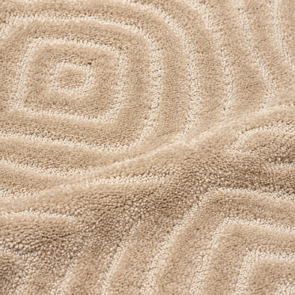 Serenity Soft Ripple Truffle runner rug close-up edge detail