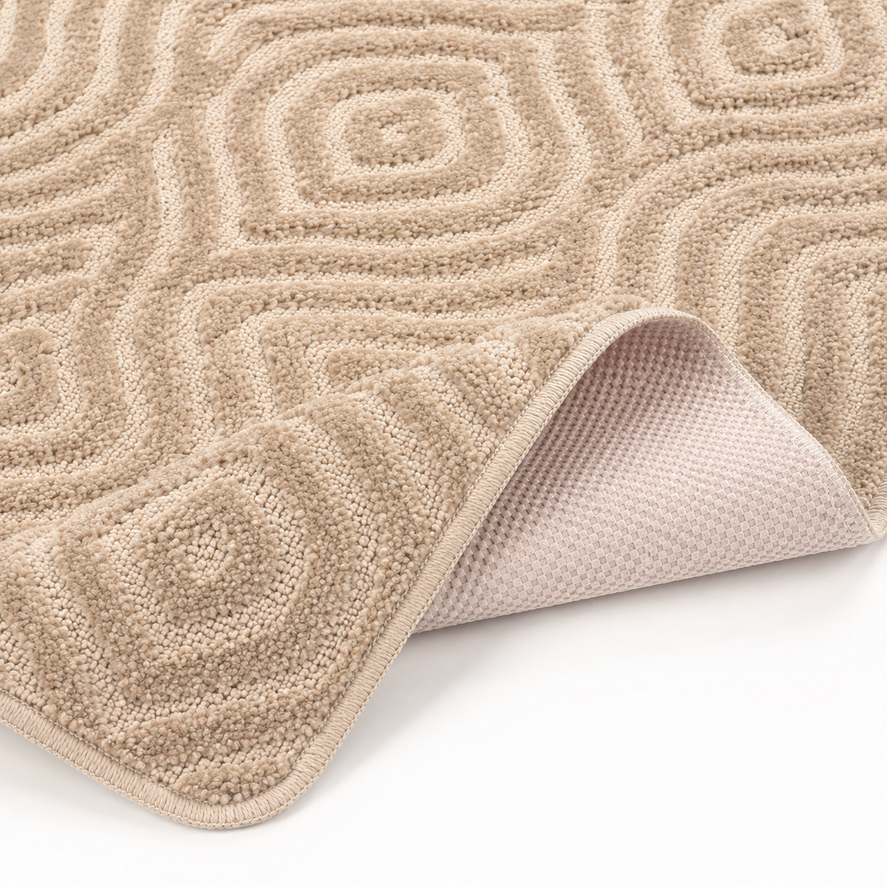 Serenity Soft Ripple Truffle runner rug close-up texture detail