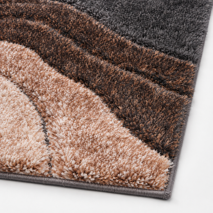 Luz Modern Geometric Grey Orange 3D Textured Thick & Soft Shag Rug