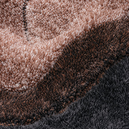 Luz Modern Geometric Grey Orange 3D Textured Thick & Soft Shag Rug