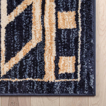 Canton Southwestern Tribal Bohemian Blue Rug Well Woven