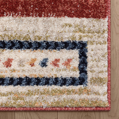 Dustin Southwestern Tribal Medallion Crimson Rug Well Woven