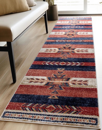Dustin Southwestern Tribal Medallion Crimson Rug Well Woven