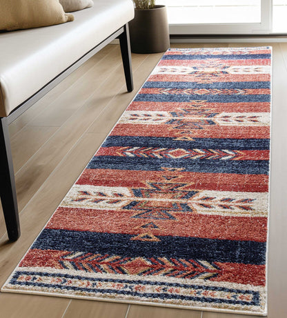 Dustin Southwestern Tribal Medallion Crimson Rug Well Woven