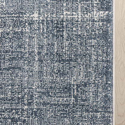 Custom Size Hallway & Stair Runner - Como Dark Blue Choose Your Width x Choose Your Runner Length- Made to Order Runner - Ultra-Soft, Tweed Tonal Colors - Looped Pile Well Woven