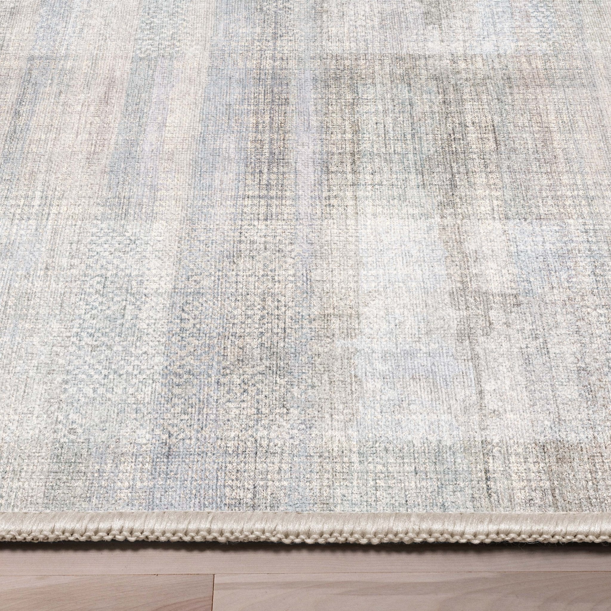 Parquet Abstract Plaid Beige Flatweave Rug Well Woven