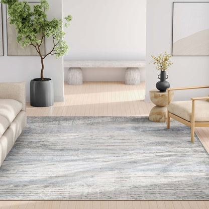 Bauhaus Abstract Geometric Lines Beige Blue Flatweave Rug Well Woven