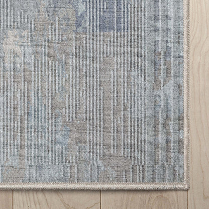 Acropolis Abstract Geometric Lines Blue Flatweave Rug Well Woven