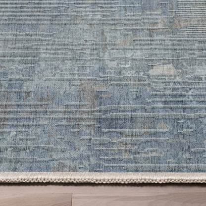Acropolis Abstract Geometric Lines Blue Flatweave Rug Well Woven