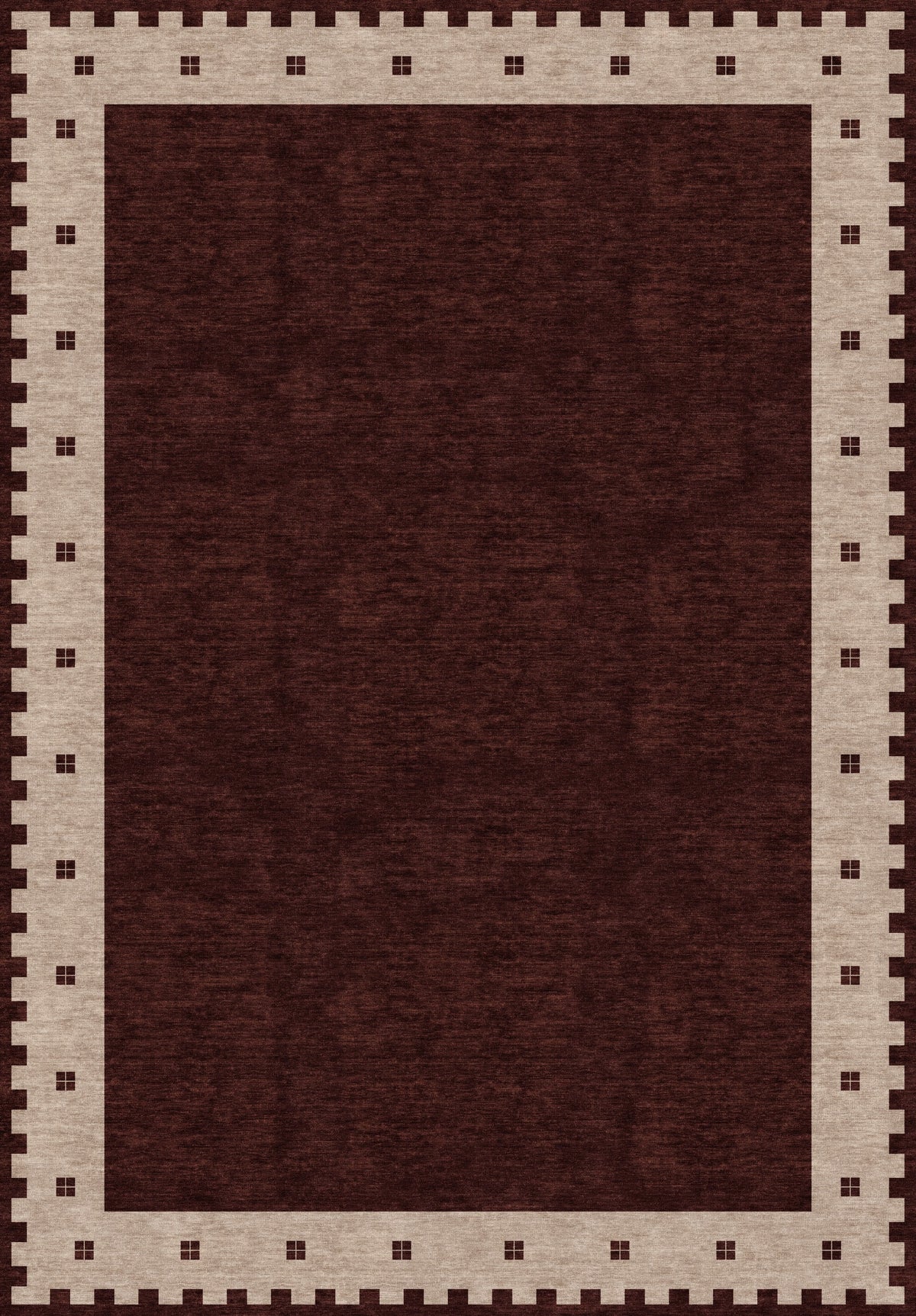 ARTWORK PREVIEW - W-AP-103A - Apollo Evening Frame Area Rug — Burgundy / Cream. Not a finished-rug photograph.