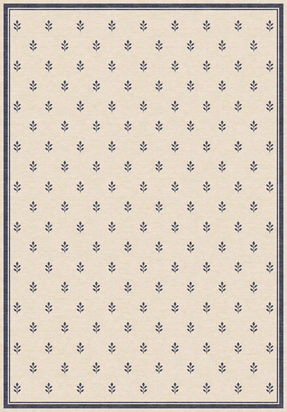 ARTWORK PREVIEW - W-AP-105A - Apollo Little Orchard Area Rug — Navy / Cream. Not a finished-rug photograph.