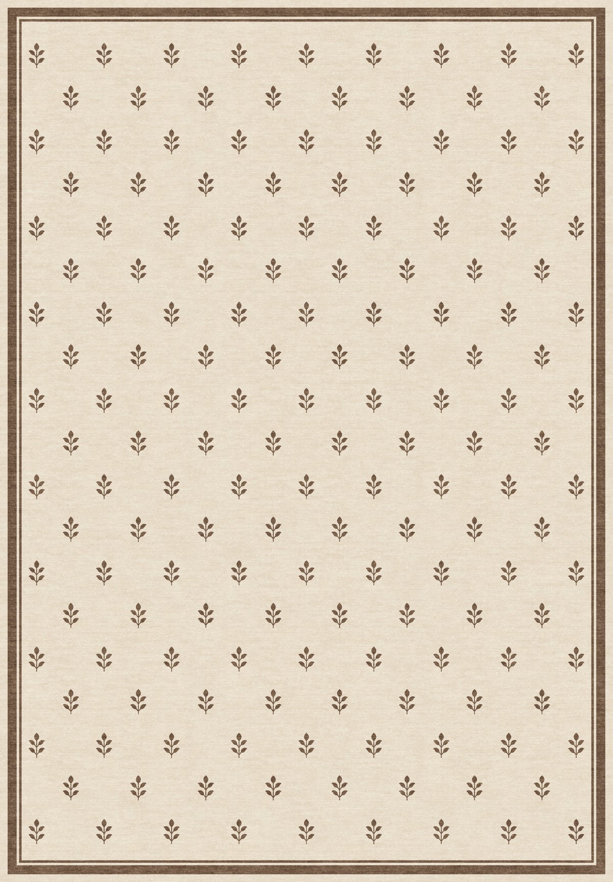 ARTWORK PREVIEW - W-AP-105C - Apollo Little Orchard Area Rug — Brown / Cream. Not a finished-rug photograph.