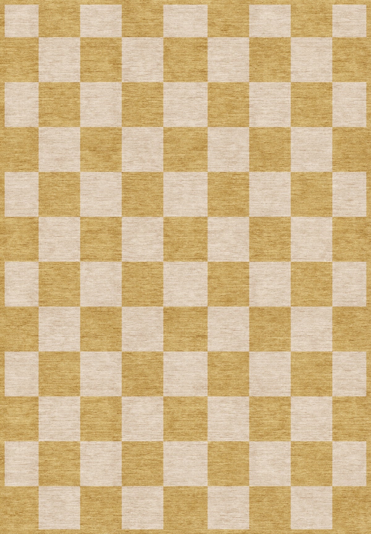 ARTWORK PREVIEW - W-AP-106C - Apollo Sunday Check Area Rug — Mustard / Cream. Not a finished-rug photograph.