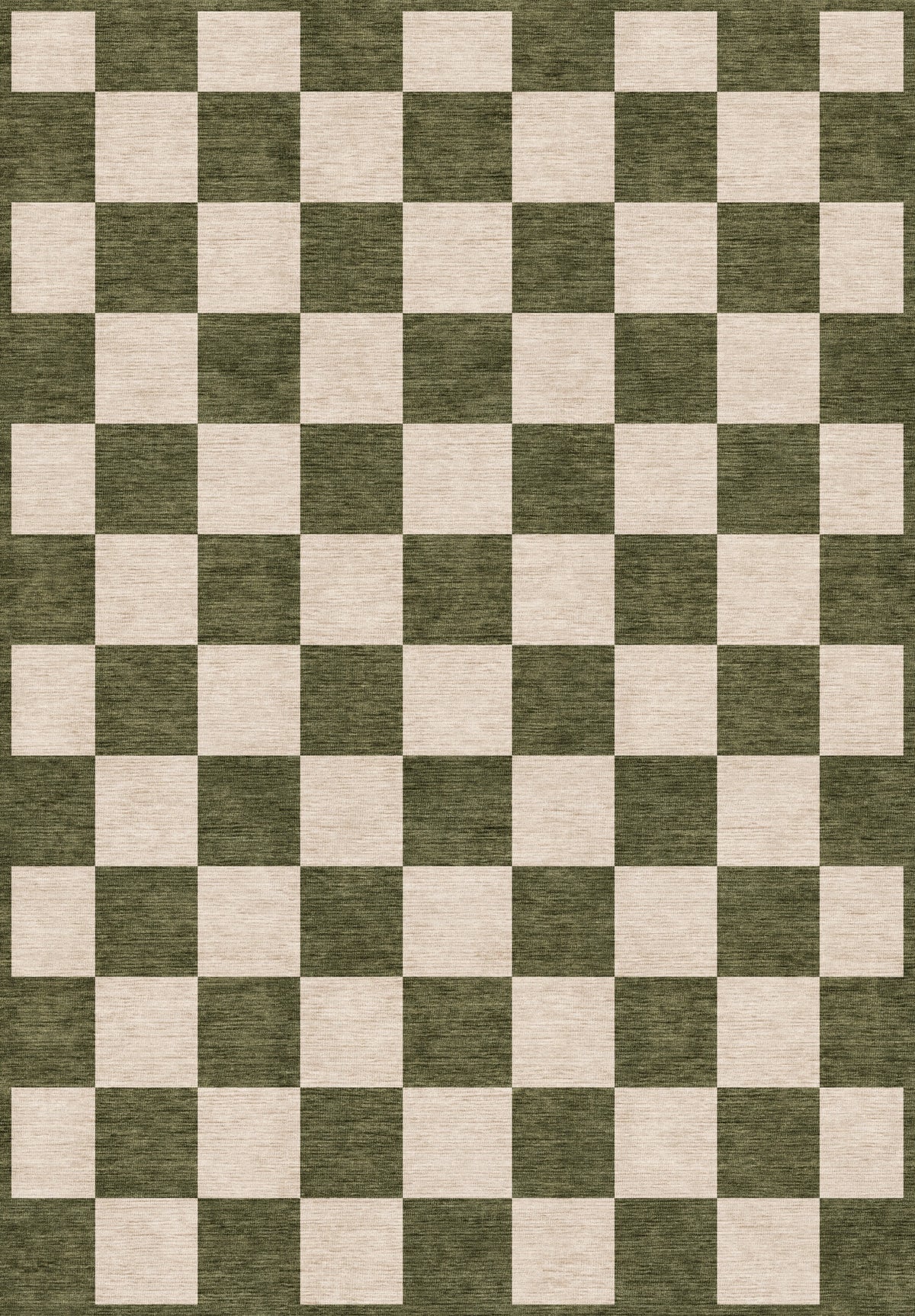 ARTWORK PREVIEW - W-AP-106D - Apollo Sunday Check Area Rug — Olive / Cream. Not a finished-rug photograph.