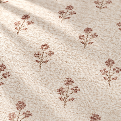 Apollo Posy Walk Area Rug — Dusty Rose / Cream — pattern and surface detail in soft afternoon light. Digital visualization.