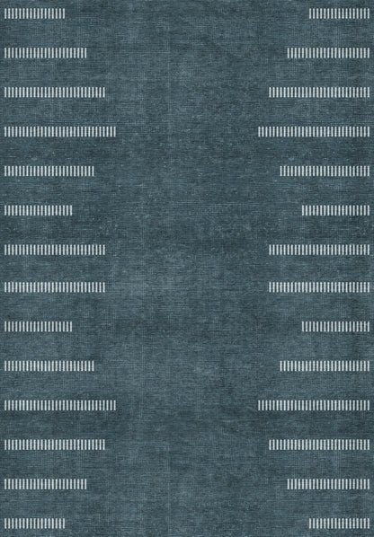 ARTWORK PREVIEW - W-AP-108B - Apollo Interval Row Area Rug — Petrol Blue / Beige. Not a finished-rug photograph.