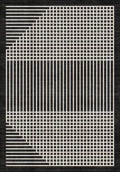 ARTWORK PREVIEW - W-AP-109A - Apollo Crossline Study Area Rug — Charcoal / Cream. Not a finished-rug photograph.