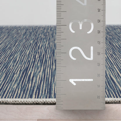 Custom Size Runner Striations Modern Striped Blue Fog Choose Your Width x Choose Your Length Hallway Runner Rug Well Woven