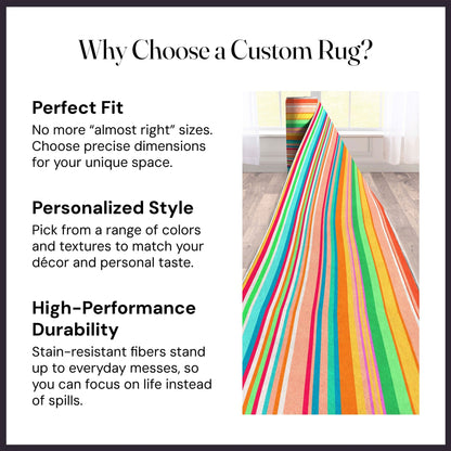 Custom Size Runner Seabreeze Lines Modern Multi Choose Your Width x Choose Your Length Hallway Runner Rug Well Woven