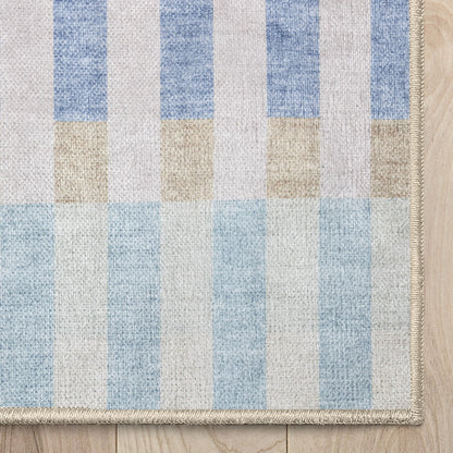 Apollo Heirloom Meadow Mist Washable Rug — corner and edge finish