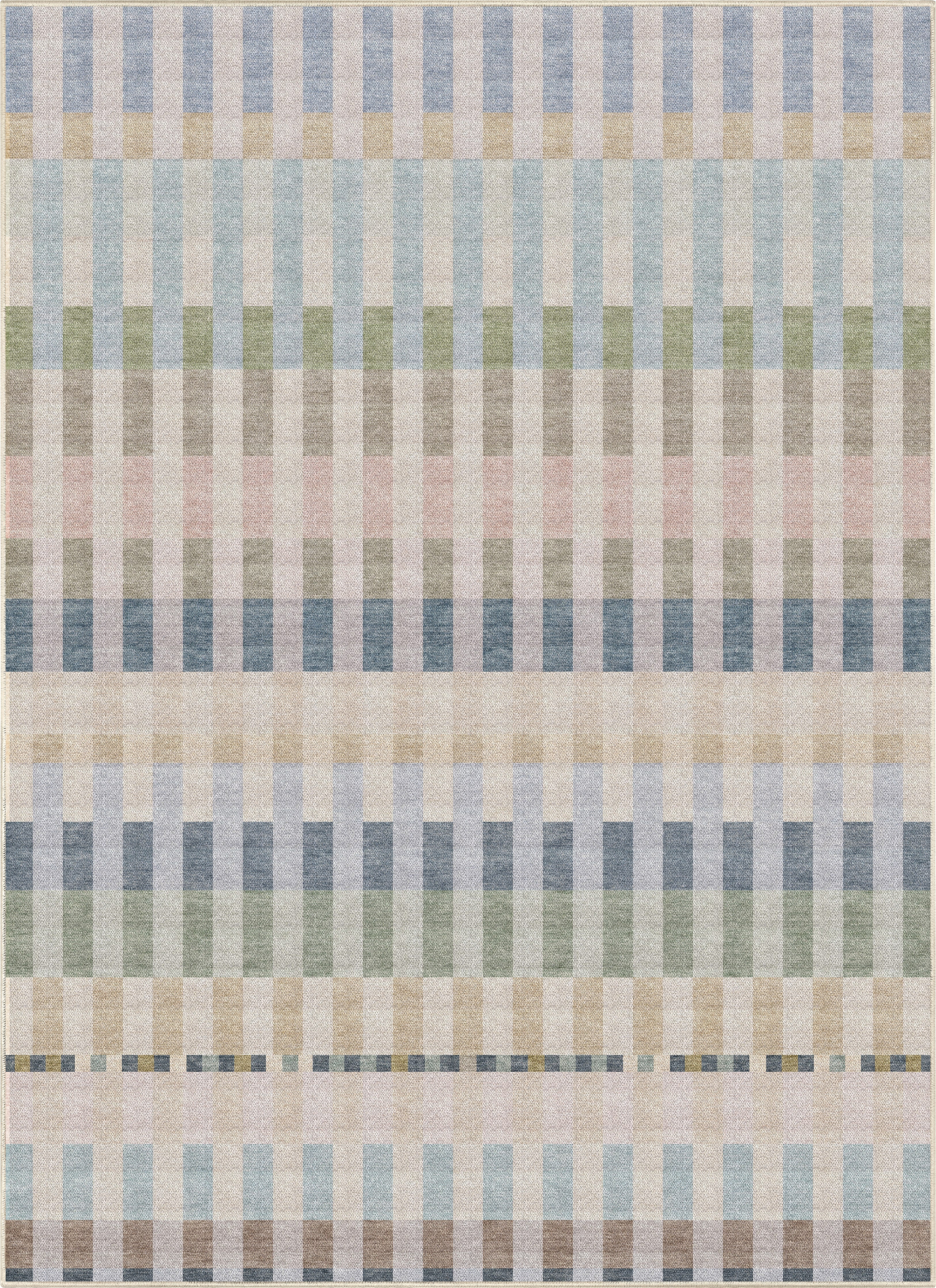 Apollo Heirloom Meadow Mist Washable Rug — seen from above