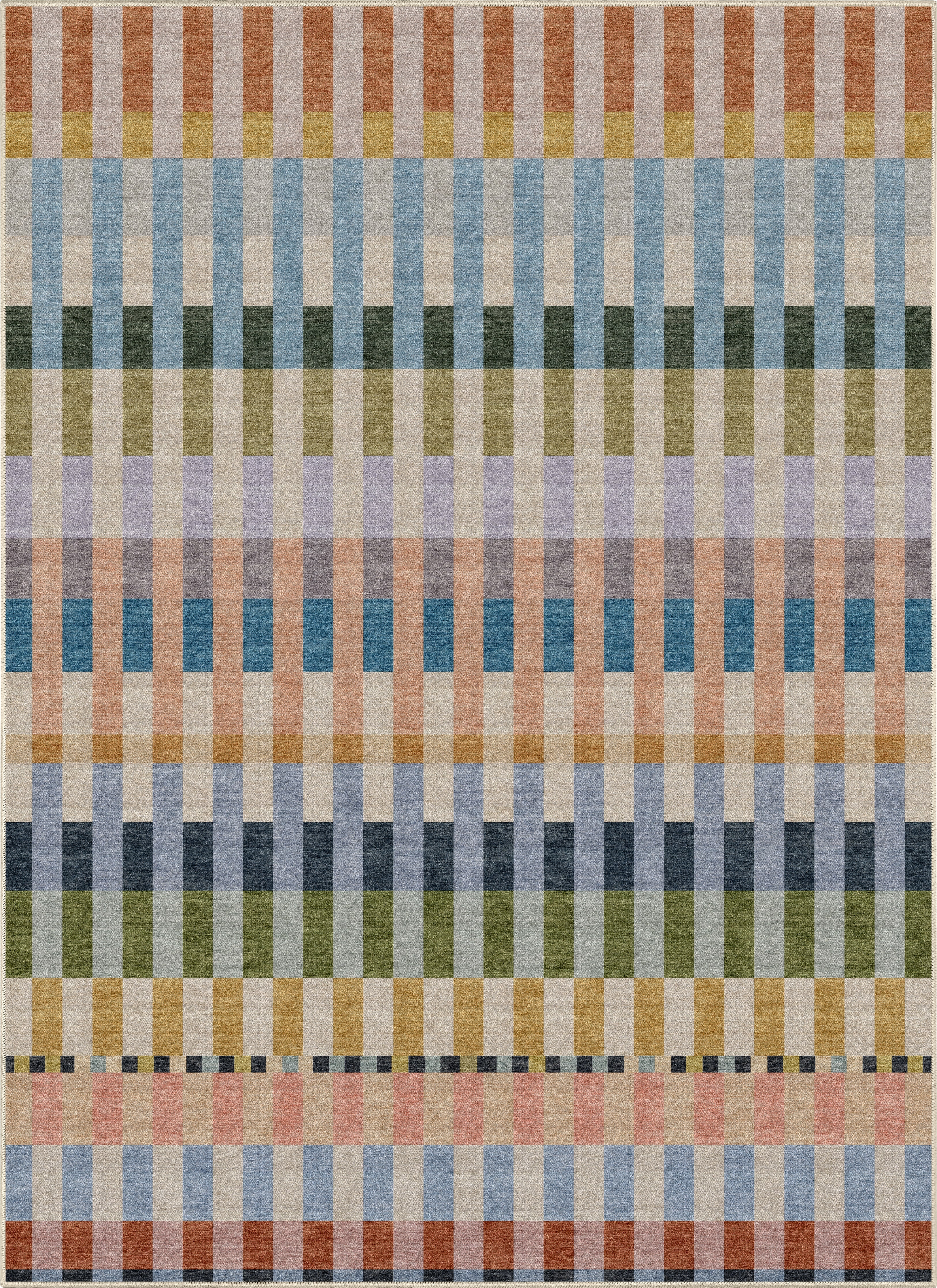 Apollo Heirloom Meadow Sunset Washable Rug — seen from above
