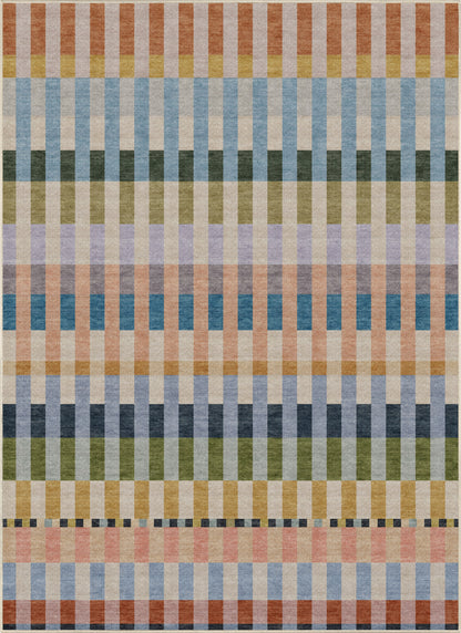 Apollo Heirloom Meadow Sunset Washable Rug — seen from above