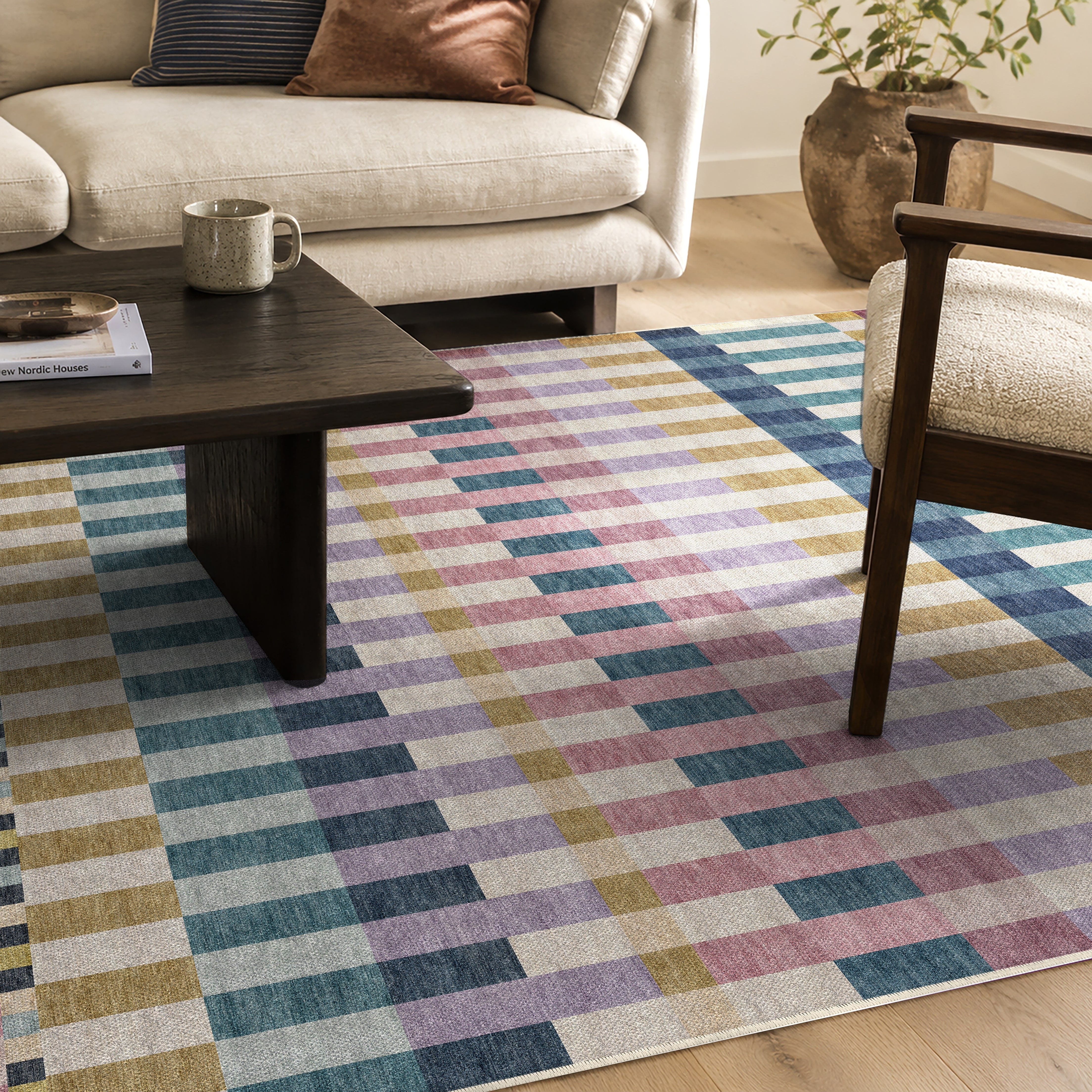 Apollo Heirloom Meadow Berry Washable Rug — close-up of the woven surface