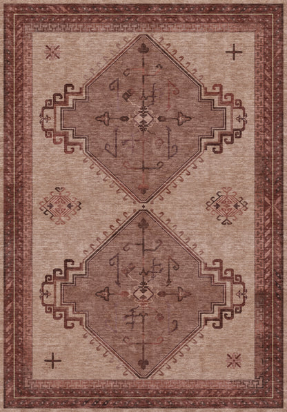 ARTWORK PREVIEW - W-AP-96A - Apollo Wayfarer Court Area Rug — Dusty Burgundy / Beige. Not a finished-rug photograph.
