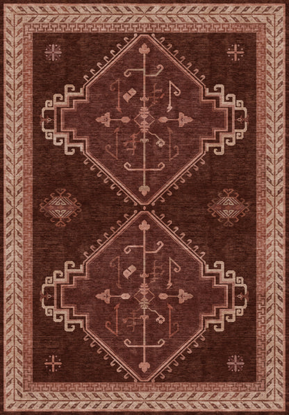 ARTWORK PREVIEW - W-AP-96D - Apollo Wayfarer Court Area Rug — Deep Burgundy / Beige. Not a finished-rug photograph.