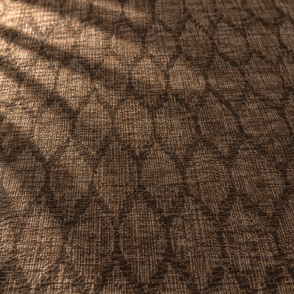 Apollo Brackenline Area Rug — Espresso / Beige — pattern and surface detail in soft afternoon light. Digital visualization.