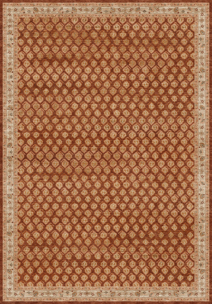 ARTWORK PREVIEW - W-AP-99B - Apollo Filigree Lane Area Rug — Terracotta / Beige. Not a finished-rug photograph.