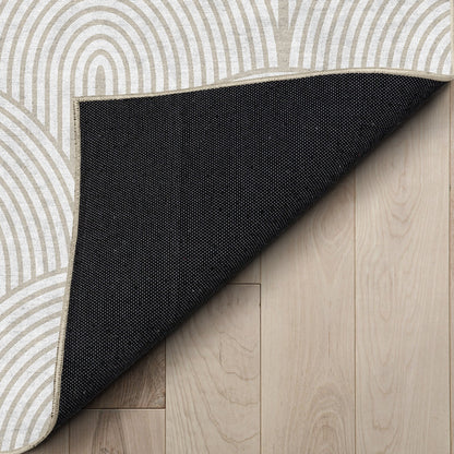 Apollo Echo Arch Pattern Beige Flatwoven Rug – Easy Clean & Durable Well Woven