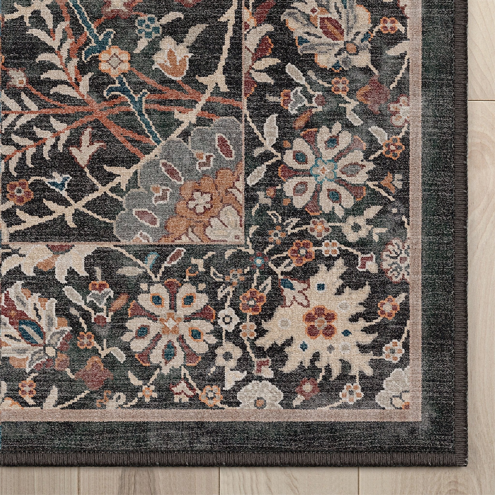 Custom Size Runner Liana Vintage Persian Oriental Charcoal Grey Choose Your Width x Choose Your Length Hallway Runner Rug Well Woven