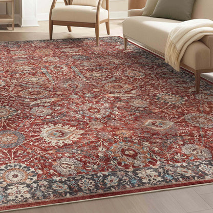 Liana Vintage Oriental Red Flat-Weave Rug Well Woven